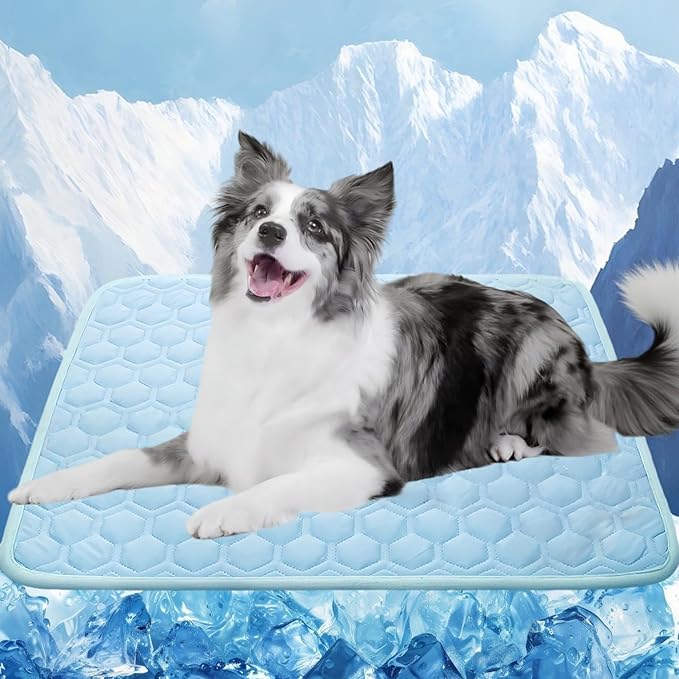 Dog Cooling Mat Thicken Breathable Arc-Chills Cooling Mat for Large Dogs | 5°F Drop Pet Cool Pad Non-Slip Washable Cat Cool Bed for Indoor | Outdoor