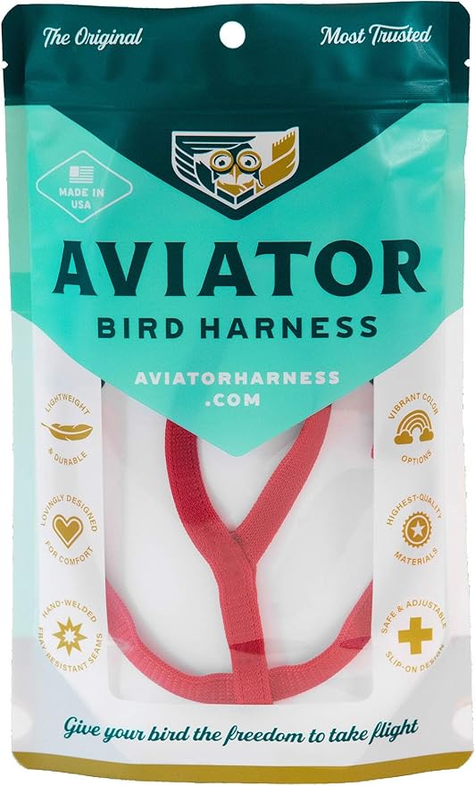 The AVIATOR Pet Bird Harness Medium Red