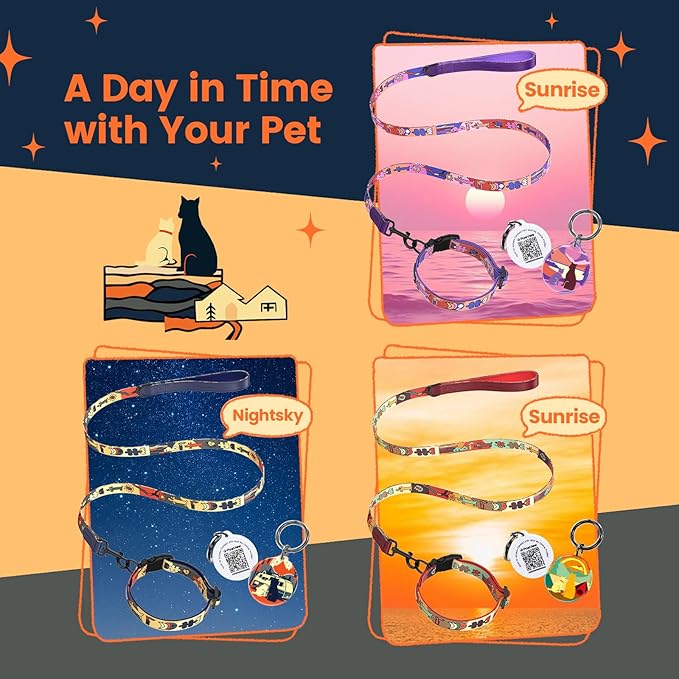 Dog Collar and Leash Set, QR Tag Adjustable Pet Collar, 5 FT Heavy Duty Dog Leash, Padded Handle, Quick Release Buckle, Metal Ring, 360° Swivel Clip for Small Dogs Walking Running (Dark Blue, S)