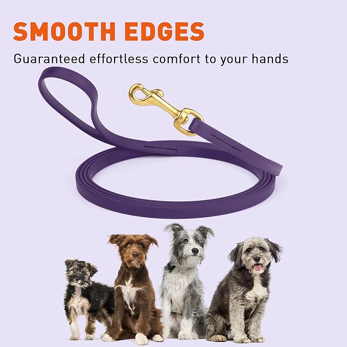 Viper Biothane K9 Working Dog Leash Waterproof Lead for Tracking Training Schutzhund Odor-Proof Long Line with Solid Brass Snap for Puppy Medium and Large Dogs, 20ft Violet Purple