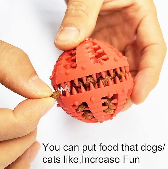 2 Pcs Dog Toy Teeth Ball,Dog Puzzle Toy,Treat Dispensing Dog Toys,Non Toxic Tear Resistant Natural Rubber Toy Ball for Pet Teeth Cleaning/Chewing/Playing/Training (Blue+Blue, 2.36in)