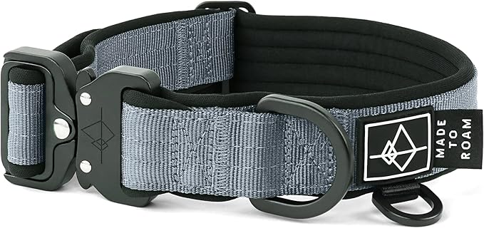 MADE TO ROAM Comfort Collar - Adjustable Nylon Dog Collar with Soft Comfortable Padding, Light Aviation Aluminum Metal Buckle for Small, Medium and Large Dogs (Virginia Mountains, Size 5)
