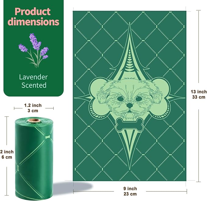 Poop Bags for Dogs, Guaranteed Leak Proof and Extra Thick Waste Bag Refill Rolls,Extra Thick Dog Poop Bags Rolls, 270 Bags, 9" x 13" (Unscented)