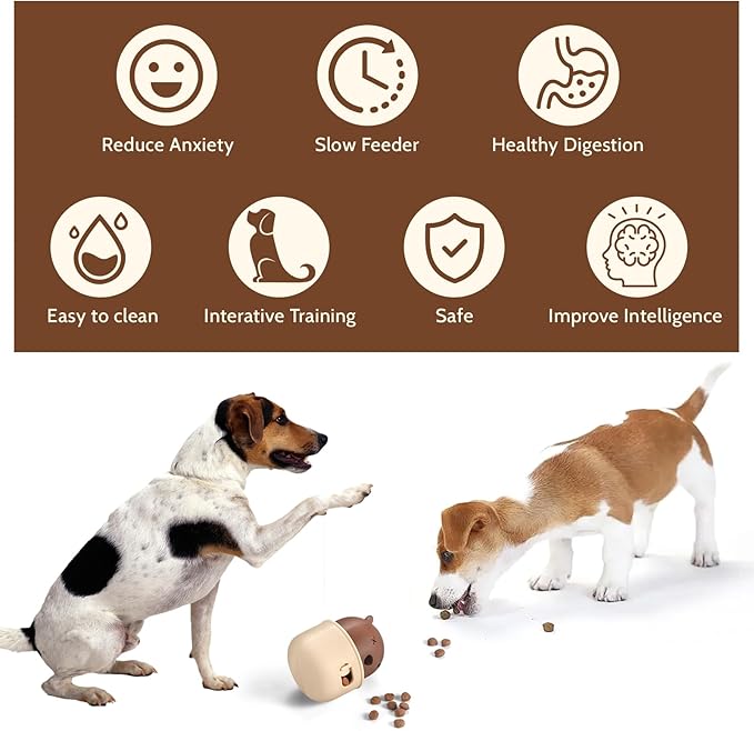 Silicone Dog Slow Feeder Toy - Interactive Puzzle Feeder & Food Dispenser for Small & Large Dogs - Enrichment Toys for Mental Stimulation - Fun Puppy Chew Toys & Cat Treat Dispenser to Keep Pets Busy