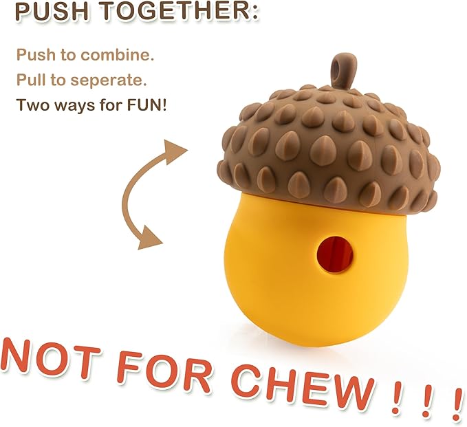 Acorn Dog Puzzle Toy, Treat Dispensing Dog Toys for Moderate Chewers, Interactive Dog Toys for Small Dogs, Puppy Teething Toys to Keep Them Busy, Gifts for Dog, Brown
