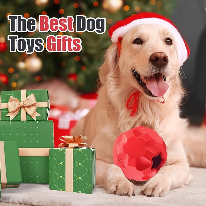 Treat Dispensing Dog Toys for Aggressive Chewers Large Breed, Rubber Balls for Dogs, Interactive Dog Toys for Boredom to Keep Them Busy, Dog Treat Toy Ball