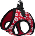 Bark Appeal Red Hibiscus Step-in Dog Harness for Large to X-Large Sized Pets – Updated Sizing, Re-Measuring is Essential – Soft Vest Harness – Anti-Choke with Adjustable Strap & Heavy Duty Clip – XL
