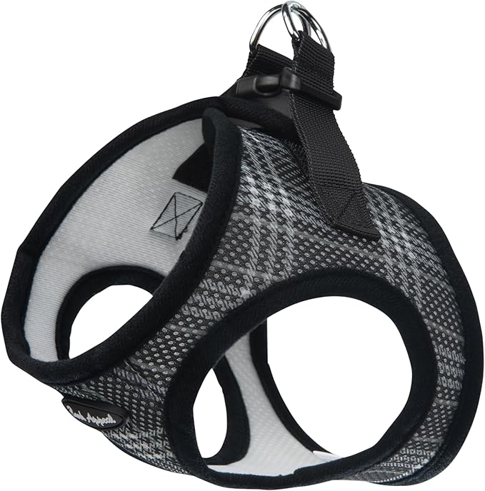 Bark Appeal Black Plaid Step-in Dog Harness for Medium to Large Sized Pets – Updated Sizing, Re-Measuring is Essential – Soft Vest Harness – Anti-Choke with Adjustable Strap & Heavy Duty Clip – L