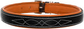 Exion Geniun Leather Dog Collar Designer Stitched Soft Leather Padded- Suitable for Small Medium Large X-Large Dogs for Walking Running- Black with Conker Padding