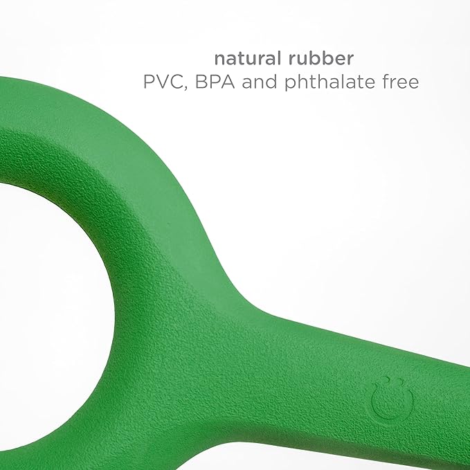 Ubbi Tuggle Dog Toy, Durable Natural Rubber Tug Toy with Ergonomic Grip for Medium to Large Dogs, Dishwasher Safe Interactive Fetch & Tug Toy, Green