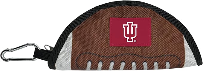 Pets First NCAA Indiana Hoosiers Collapsible Dog Travel Bowl, Food and Water Bowl for Dogs & Cats. Lightweight Leak-Proof Pet Bowl for Travel with Football Field & Pebble-Grain Design