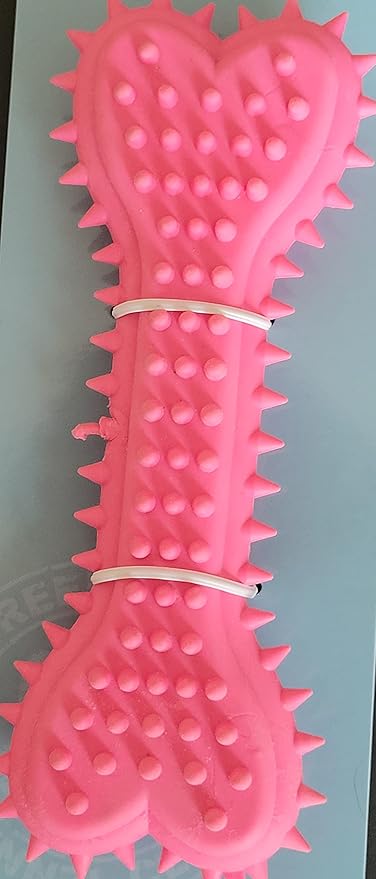 Greenbrier Resistant to Bite Bone Dog Puppy Molars Rubber Ball Play for Teeth Training Thermal Pet Dog Chew Toys Clean Teeth Bite Bones (Red)