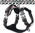 VIVAGLORY Dog Harness Easewalk No Pull Dog Harness with Handle Front Clip & Back Clip for Training Walking Lifting, No Pull Adjustable Easy On Padded Comfortable for Pet, XS, Sakura Pink - Plain