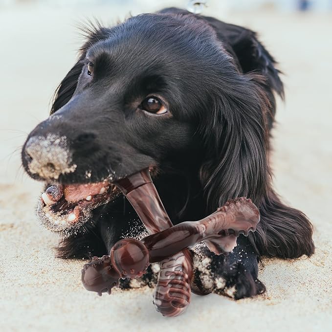 petizer Durable Dog Chew Toy for Aggressive Chewers, Almost Indestructible Nylon Bone, Tough Teeth Cleaning Toy, for Boredom and Stimulating, for Small Medium or Large Dogs