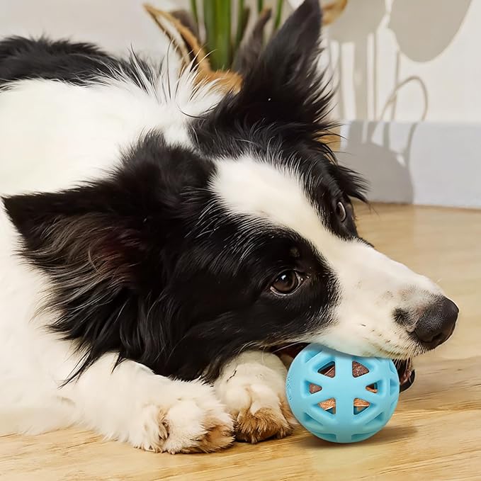 Interactive Dog Ball Cover, Dog Toy Puzzle Ball – Expands Toy Size for Extended Play. Made of Durable Natural Rubber for Tough chewers. (Blue)