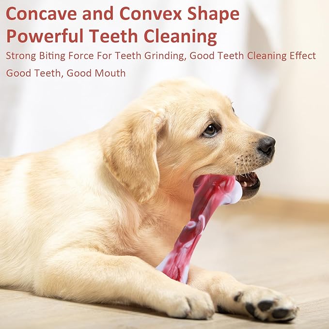 Interactive Wishbone Dog chew Toys for Aggressive chewers, Realistic Tough Dog Bones Products Gifts for Keep Them Busy (B)