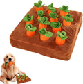 Carrot Dog Toy, Snuffle Mat for Dogs Toy Carrot, Interactive Carrot Dog Puzzle, 2 in 1 Non-Slip Nosework Feed Games, Dog Carrot Toy Pet Stress Relief with 12 Carrots