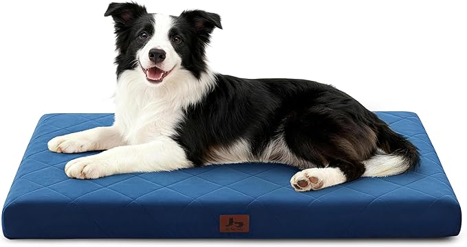 Orthopedic Dog Beds for Large Medium Dogs, Washable Pet Bed Mat with Removable Cover, Waterproof Egg Crate Foam Puppy Bed Anti Slip, 36" x 27"