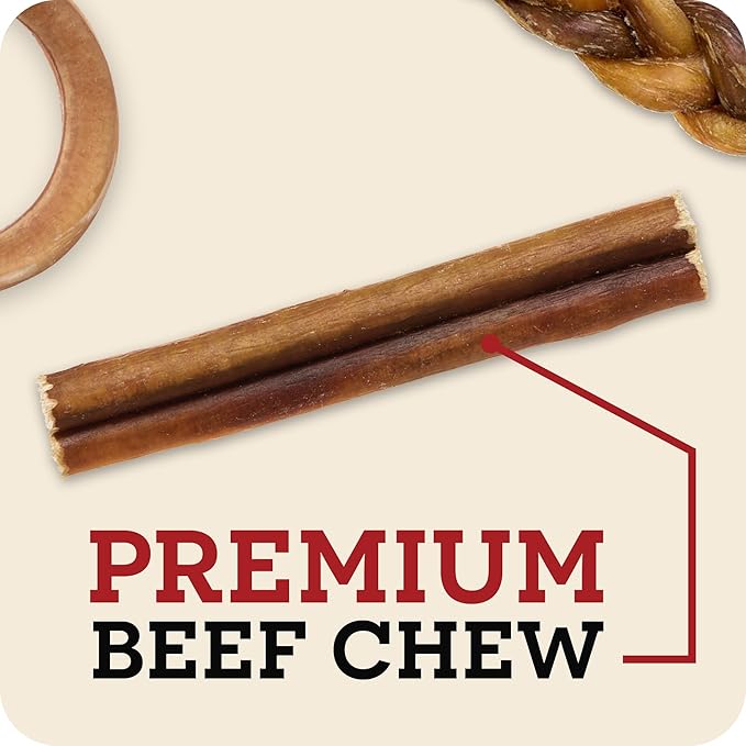 Redbarn Pet Products Straight 5" Bully Sticks - Long Lasting Dog Chew, All Natural Bully Bones (50-Count)