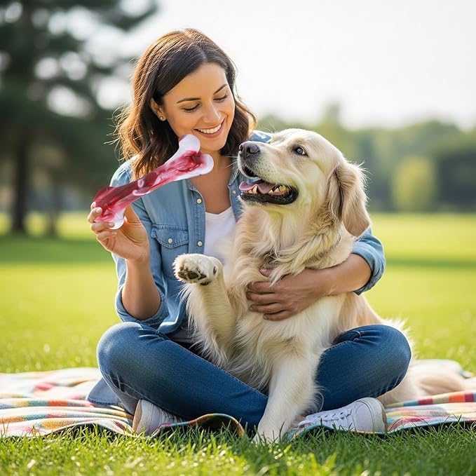 Interactive Wishbone Dog chew Toys for Aggressive chewers, Realistic Tough Dog Bones Products Gifts for Keep Them Busy (B)