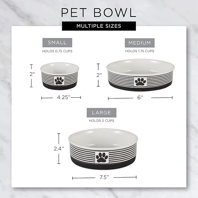 Bone Dry Paw & Patch Ceramic Pet Collection, Small Set, 4.25x2, Hunter Green, 2 Piece,5742