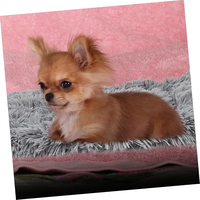 Large Warm PET Mat for Dogs Cats 55x45cm Fluffy Coral Fleece Cushion Washable Sleeping Pad for Winter Self-Warming Resting Bed Mute Base