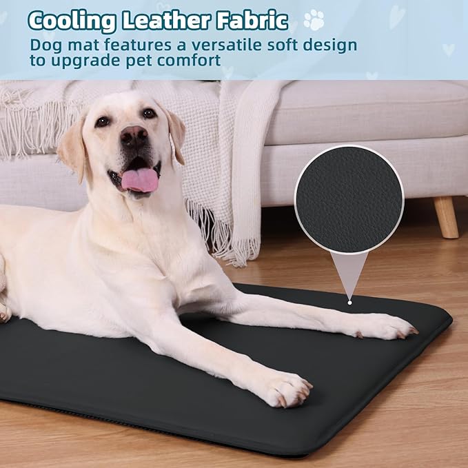 Extra Large Dog Crate Pad Bed, Waterproof Cooling Pet Bed for Large Dogs, Outdoor Pet Bed with High Resilience Foam,Wipe Clean & Easy Rinse, Anti Slip 48 inch Black