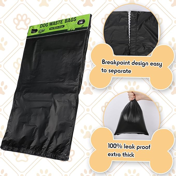 Ireer 2500 Pcs Header Bag Bulk Dog Pet Waste Bags Bulk Poop LeakProof Easy Single Pull Bags for Poop Dog Station Fit Hang Hole Dispenser Pet Waste Bag for Home Outdoor