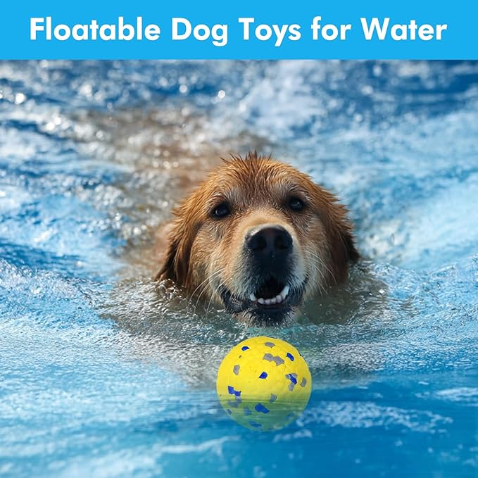 Vannon 4 Pack Dog Balls Interactive Dog Tennis Balls Indestructible Dog Teething Chew Toys for Aggressive Chewers Dog Toy Fetch Balls for Small Medium Dog E-TPU Material Lightweight Bouncy Floating
