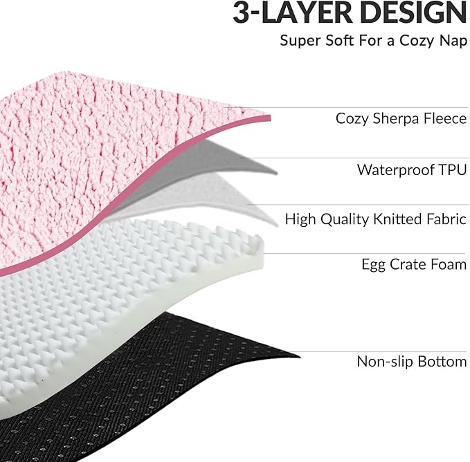 Patas Lague Orthopedic XL Dog Bed Large Sized Dog 48''X30'', Waterproof L Bolster Big Large Pet Sofa Beds with Removable Washable Cover, Soft Comfortable Pet Couch Crate Mat with Nonskid Bottom, Pink