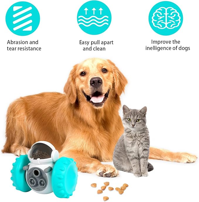 Dog Treat Puzzle Toys, Interactive Treat Food Dispenser, Slow Feeder Toys for Smart Small Medium Dogs to Keep Them Busy, Perfect Alternative to Slow Feeder Dog Bowls to Improves Pets Digestion