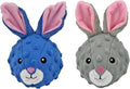 Pet Lou 4-Inch Rabbit Plush EZ Squeaky Ball Dog Toy, Set of 2, Lightweight Portable Plush Squeaky Dog Toys with TPR Core, Stuffing-Free, for All Breed Sizes