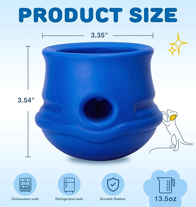 Frozen Dog Enrichment Toys,Dog Toys to Keep Them Busy-Swinging Stuffable & Slow Feeder & Nature Rubber & Dishwasher Safe,Long-Lasting Interactive Dog Toy to Keep Your Pup Busy for Medium,Navy,M