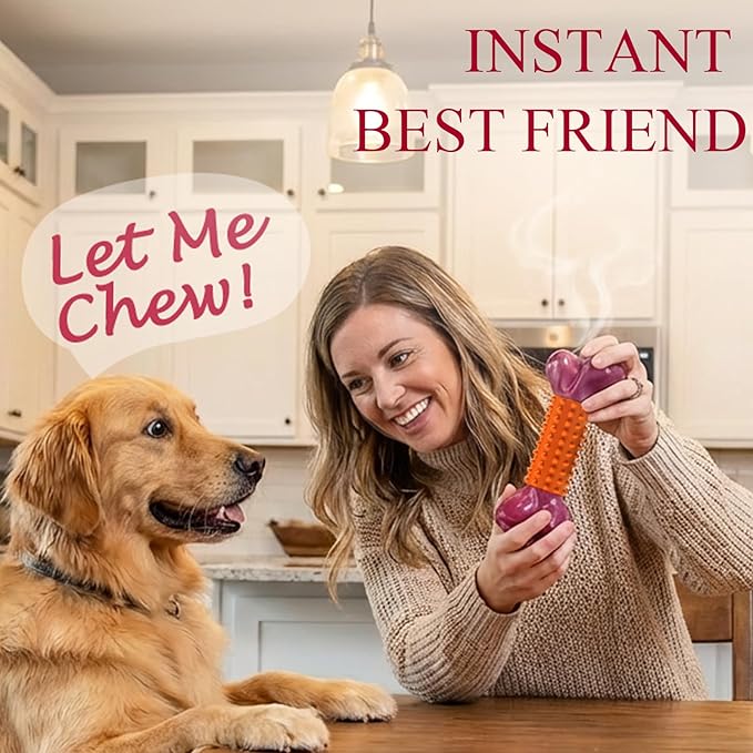 Apasiri 2-Pack Dog Toys for Aggressive Chewers Large Breed: Heavy Duty Chew Toys for Medium Dogs Indestructible Orange Dog Gift with Peanut Butter Flavor