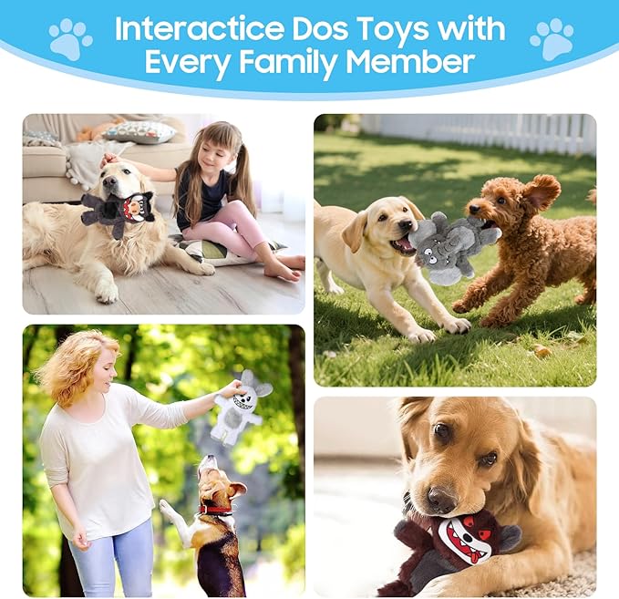 Bzonsmart 5 Pack Squeaky Dog Toys.Tough Plush Chew Toys for Dogs.Interactive Dog Toys to Keep Small Medium Large Breed Dogs Busy .Durable Anti-Boredom Dog Toy for Teething & Playtime.