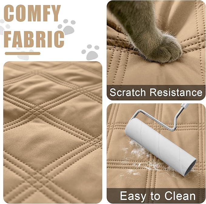 Smiry Waterproof Dog Bed Cover Blanket 30x70, Soft Reversible Pet Blanket, Washable Leakproof Cats Dogs Couch Cover for Sofa, Couch, Furniture, Camel/Camel