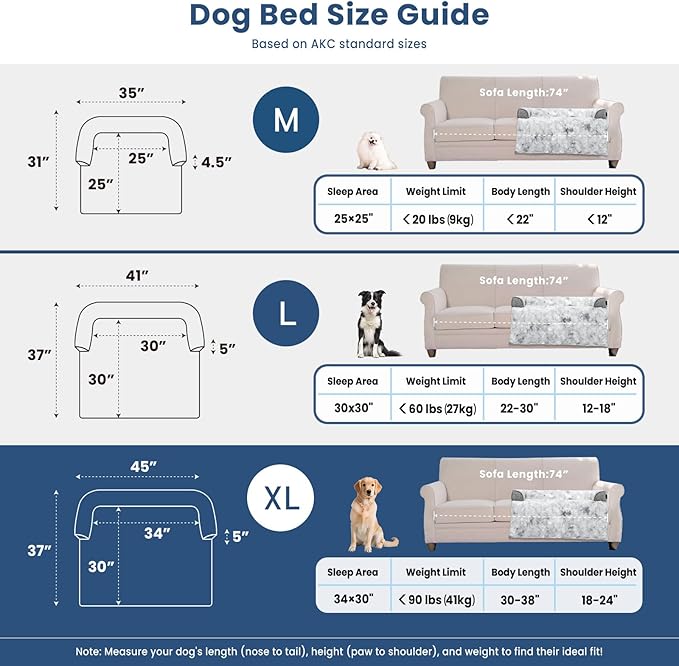 Calming Extra Large Dog Couch Bed for Dogs, 45 x 37 inch Waterproof Removable Pet Mat Couch Cover for Furniture Protector, Non-Slip Fluffy Pelsbarn Dog Bed for Couch, Sofa, Car - Tie-Dye Grey