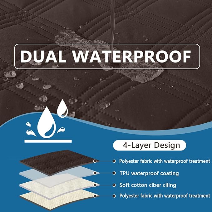 hyha Waterproof Dog Blanket, Reversible Pet Bed Blanket, Soft Sofa Couch Cover for Dogs Washable, Waterproof Pet Couch Covers for Sofa Puppy Cats Furniture Protector(68"x82", Chocolate/Beige)