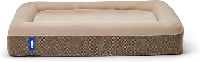 Casper Dog Bed, Plush Memory Foam, Large, Sand, 35.0"L x 45.0"W x 7.0"Th