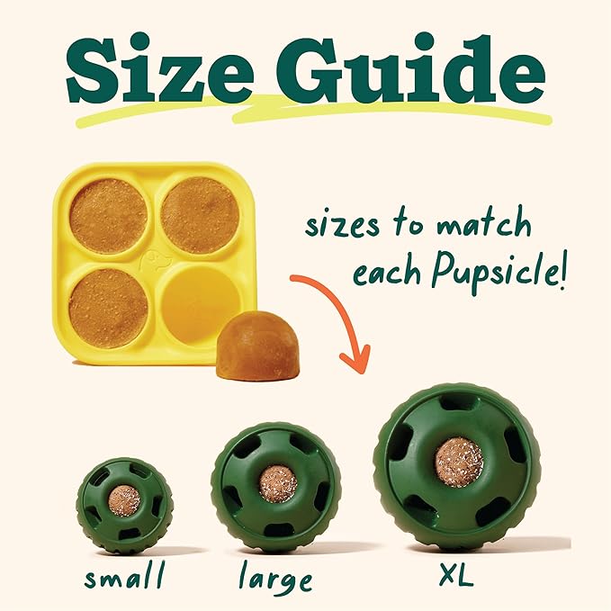 WOOF Pupsicle and Treat Tray - Long-Lasting Interactive Dog Ball Toy and Silicone Dog Treat Mold - Keep Your Pup Busy - Easy to Clean - Dog Toys for Small Dogs 10-25 lbs