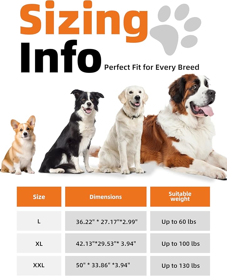 Sytopia Indestructible 42 Inch Orthopedic Waterproof Dog Crate Bed chew Proof for Extra Large Dogs, Removable Washable Cover, Egg Crate Foam Mat, Suitable for Dogs Up to 100 Lbs, Brown