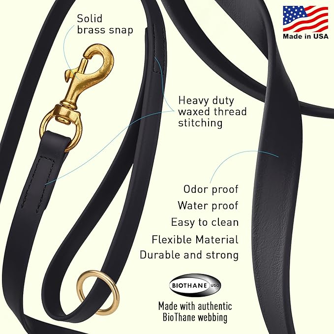 Viper Biothane Working Lead for Dogs 4ft Black
