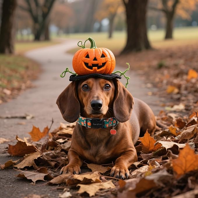 Unique style paws Dog Collar Plastic Buckle with Pendant Halloween Pumpkin Party Puppy Collars for Small Medium Large Boys Girls Dogs