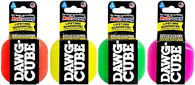 Ruff Dawg Dawg-Cube – Tough Rubber Dog Toy – Bouncy, Floating Toy for Aggressive Chewers – Gentle on Teeth & Gums – Ideal for Outdoor Play, Fetch & Exercise
