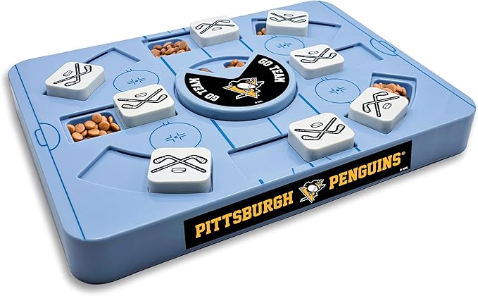 Pets First NHL Pittsburgh Penguins Large Puzzle Toy, New Size, Interactive Dog Treat & Slow Feeding Toy