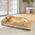Comfort Dog Beds for Extra Large Dogs,Dog Bed with Removable Washable Cover, Deluxe Plush Dogs Bed for Crate with Pillow, Anti-Slip Pet Mat Mattress for Kennel with Durable Zipper(Brown,XL)