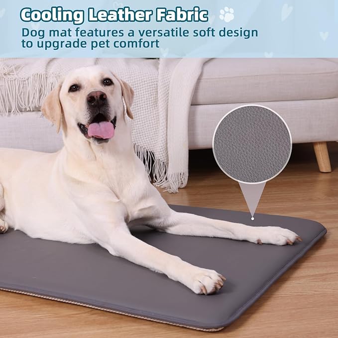 Dog Crate Pad Mat, Waterproof Kennel Cage Mat, Cooling Pet Bed for Small Dogs, Outdoor Pet Bed with High Resilience Foam,Wipe Clean & Easy Rinse, Anti Slip 24 inch Graphite Grey