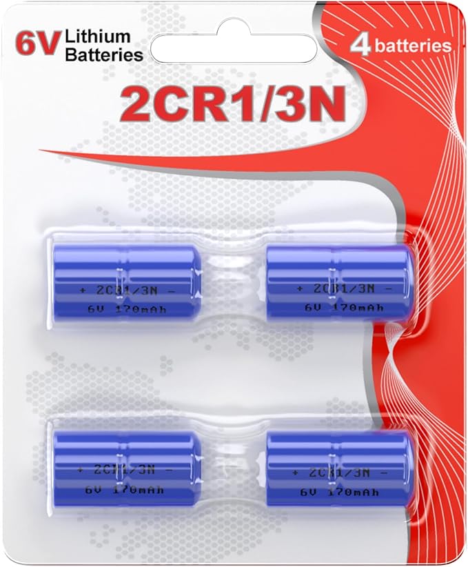 2CR1/3N 6 Volt Dog Collar Receiver Battery for Extreme PTPIR-003, PTPFS-003 Series Receiver, Pet Stop PCC-100/200 Series Receiver, Dog Guard DG-3000/5000/9000 Series Receiver 4 Batteries