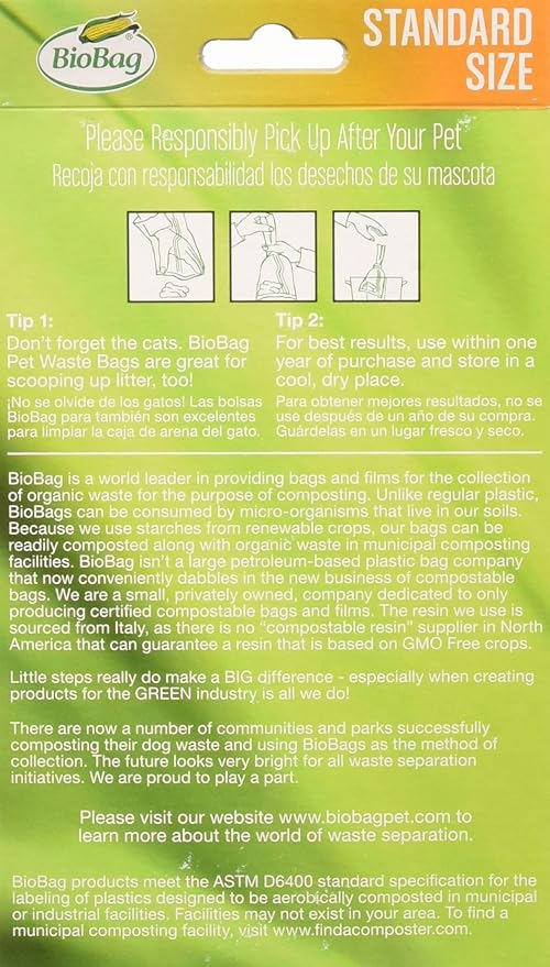 Dog Waste Compost Bio Bags, FULL CASE (50 per Box, 12 Boxes per Case)