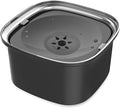 Decflow Stainless Steel Slow Drinking Dog Bowl with Lid - 3L Travel Pet Water Dispenser, Black